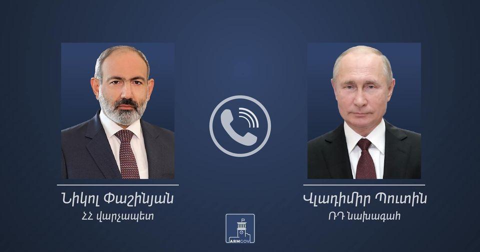 Armenian PM, Russian President discuss developments of the situation around Nagorno Karabakh